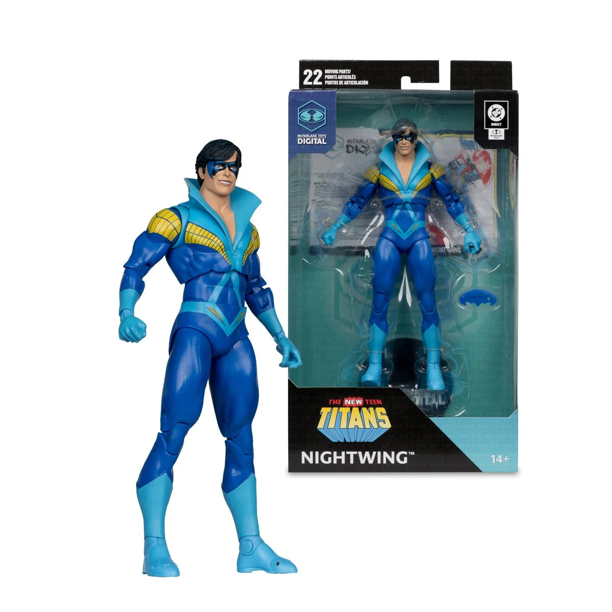DC Direct Wave 5 Nightwing Teen Titans 7-Inch Scale Action Figure with McFarlane Toys Digital Collectible