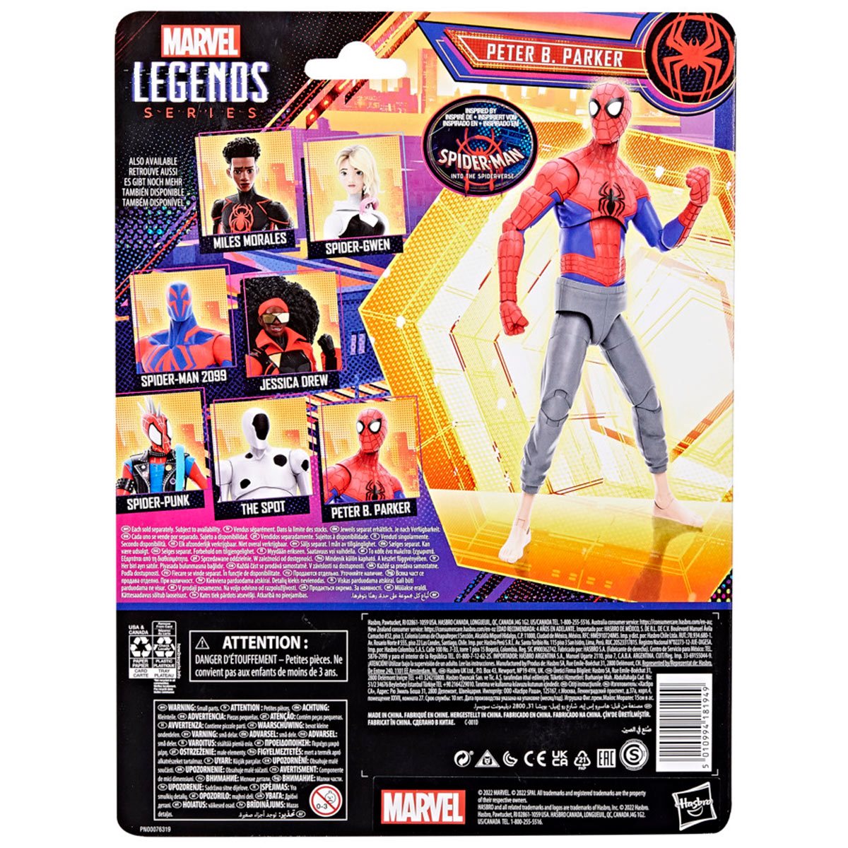 Spider-Man Across The Spider-Verse Marvel Legends Peter B. Parker 6-Inch Action Figure