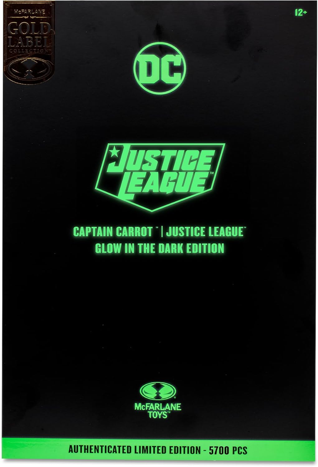 (PREVENTA) McFarlane Toys - DC Multiverse Captain Carrot (Justice League Incarnate), Glow in The Dark Edition, 7in Action Figure, Gold Label, Amazon Exclusive