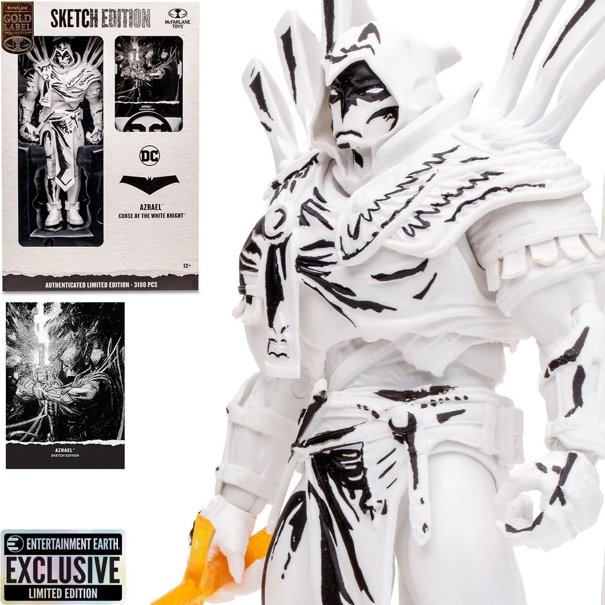 (PREVENTA) DC Multiverse Azrael Curse of the White Knight Sketch Gold Label 7-Inch Action Figure - Entertainment Earth Exclusive