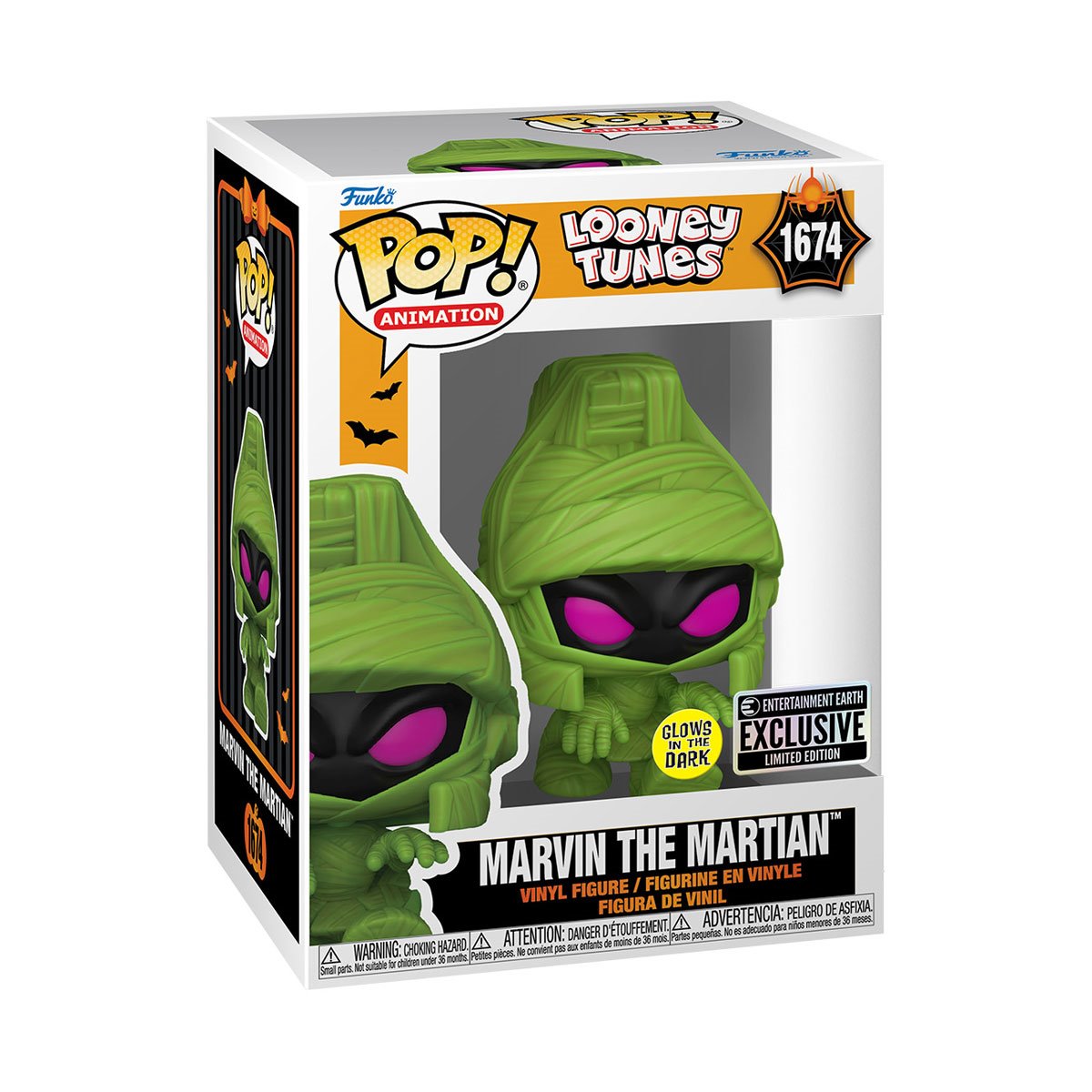 (PREVENTA) Looney Tunes Halloween Marvin the Martian Glow-in-the-Dark Funko Pop! Vinyl Figure #1674 - Entertainment Earth Exclusive