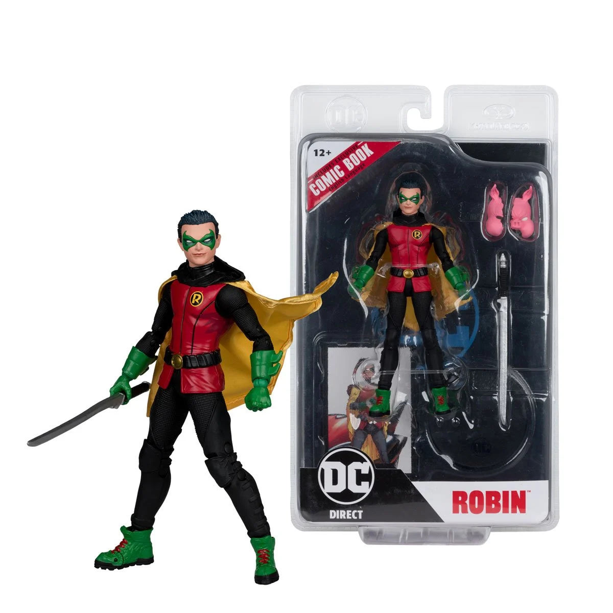(PREVENTA) DC Page Punchers Wave 6 Robin Damian Wayne Batman: Reborn 7-Inch Scale Action Figure with Comic Book