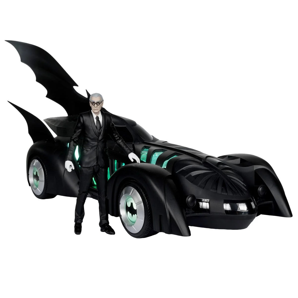 (PREVENTA) DC Multiverse Batman Forever Batmobile Vehicle and Alfred Pennyworth 7-Inch Scale Action Figure