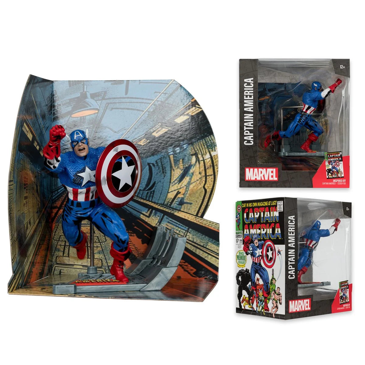 Marvel Wave 2 Captain America Captain America #100 1:10 Scale Posed Figure with Scene