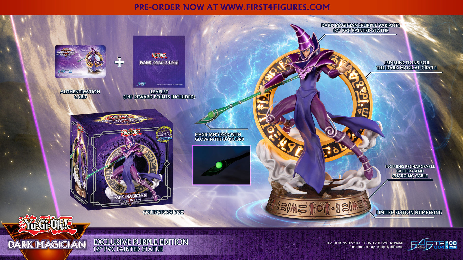 (PREVENTA) Yu-Gi-Oh! Dark Magician Purple 12-Inch Statue